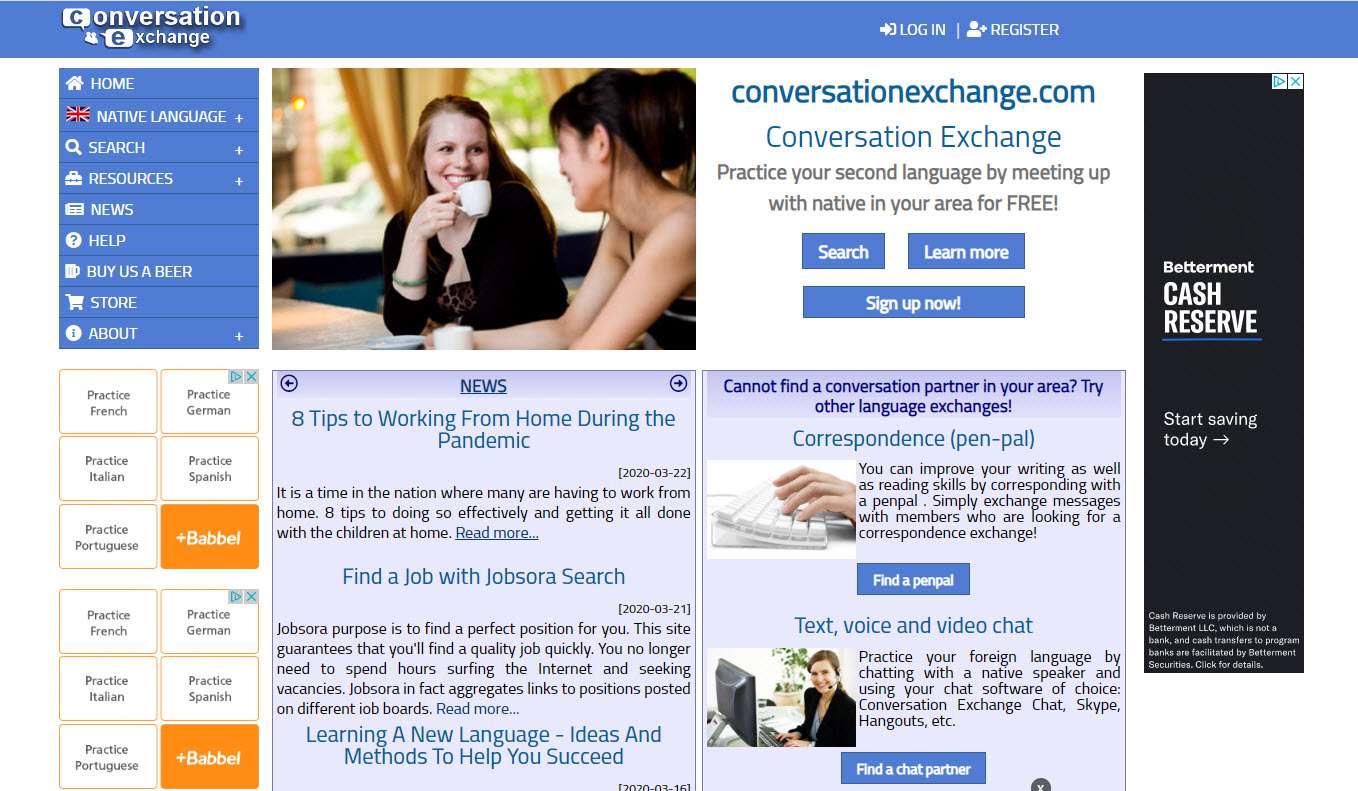 Conversation Exchange là trang web học tiếng Anh online qua đoạn hội thoại